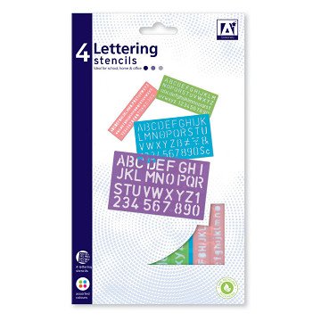 Sjablonenset Letters & Cijfers, 4st.