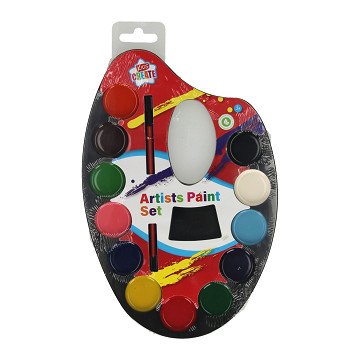 Farbpalette mit Pinsel, 12kl.