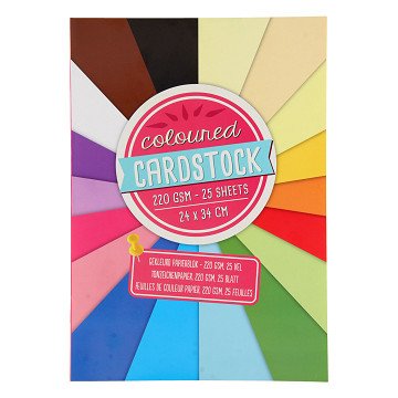 Gekleurd Karton, 25 vellen