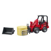 Bruder Schaffer Compactlader 2630 met Hooibalengrijper 1:16