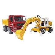 Brother MAN TGA Muldenkipper mit Liebherr-Kran 1:16