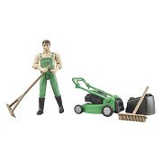 Bruder Bworld Tuinman met Grasmaaier en Tuingereedschap 1:16