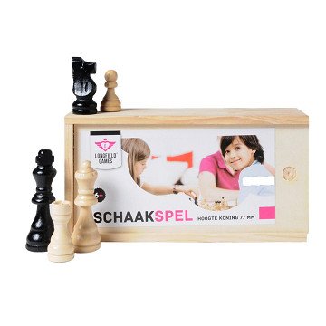 Ash Wood Chess Pieces in Box