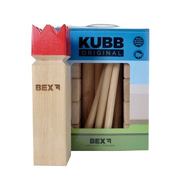 Kubb Original Rubberhout met Rode Koning