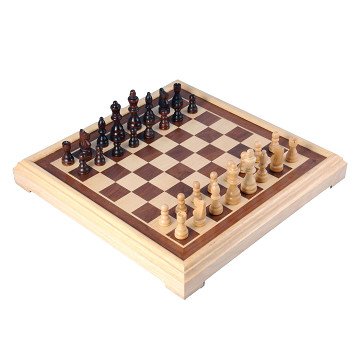Schachspiel Holz faltbar aus Eschenholz