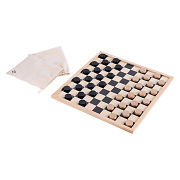 Schach- und Dame-Set mit Baumwolltasche