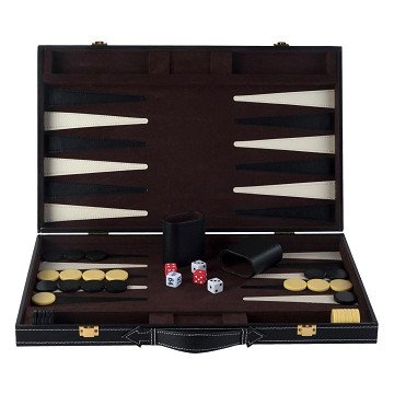 Backgammon 18 Braun und Elfenbein Klassisches Brettspiel