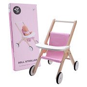 Puppenwagen aus Holz, Rosa