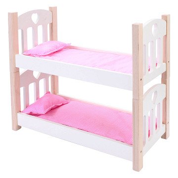 Dolls Bunk Bed Pink/White