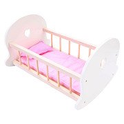Doll bed Swinging cradle, Pink/White