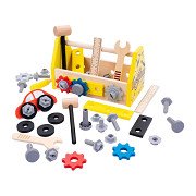 Houten Gereedschapskist Geel, 33dlg