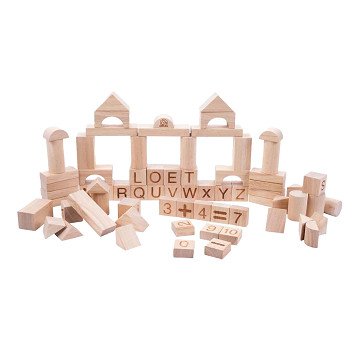 Wooden Building Planks Natural, 84 pcs.