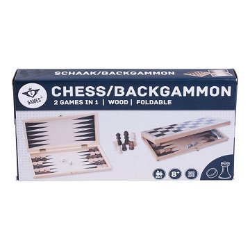 Houten Schaak en Backgammon Set