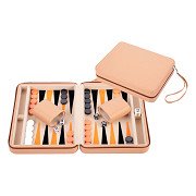 Backgammon-Reisespiel mit Reißverschluss – Beige