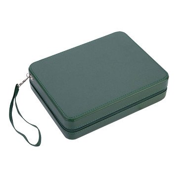 Backgammon-Reisespiel mit Reißverschluss – Grün