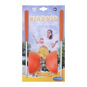 Rubber Diabolo with Metal Sticks - Fluor Red
