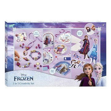 Totum 3in1 Frozen Sieraden, Strijkkalen en Pixelkunst Knutselset 