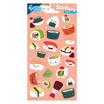 Aufkleberblatt Sushi Kawaii