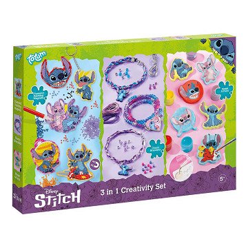 Totum 3in1 Stitch Diamond Painting, Bracelet Making and Plaster Casting Craft Kit