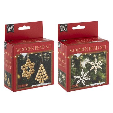 Weihnachtsbaumschmuck-Set aus Holzperlen
