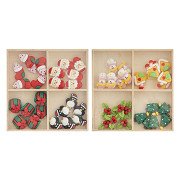 Weihnachtsfiguren aus Kunstharz in Holzbox - 24 Stück.