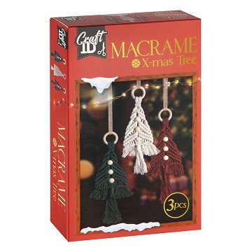 Set of Macrame Christmas Tree Ornaments - 3 pcs.