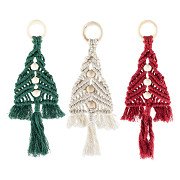 Set of Macrame Christmas Tree Ornaments - 3 pcs.