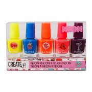 Create it! Beauty Nail Polish Neon, 5 pcs.