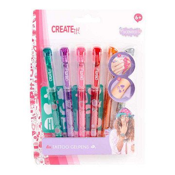 Create It! Tattoo Gel Pens, 6 pcs.