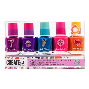 Create It! Beauty Farbwechselnder Nagellack, 5 Stück.