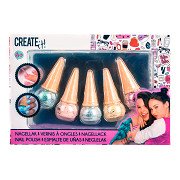 Create it! Beauty Glitter Nail Polish Ice Cream Cone, 5 pcs.