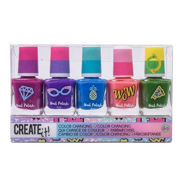 Create It! Farbwechselnder Nagellack, 5 Stück – Kombipackung