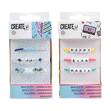 Create it! Armbandjes Letters & Kralen, 3-pack
