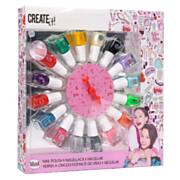 Create It! Nail polish set with selection wheel, 16 pcs.
