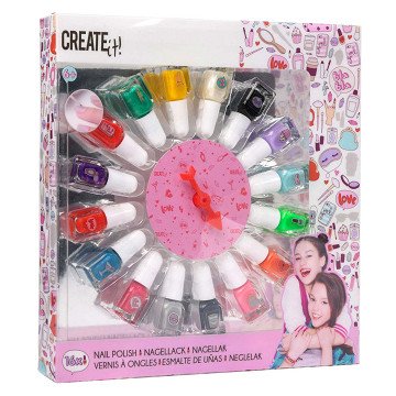 Create It! Beauty Nagellack-Set mit Rad, 16-tlg.