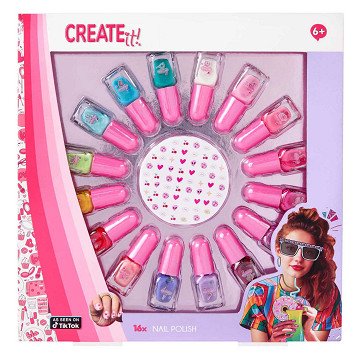 Create It! Beauty Nagellack-Set mit Rad, 16-tlg.