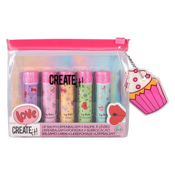 Create it! Beauty Lip Balm in Case, 5 pcs.