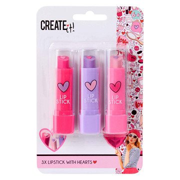 Create It! Heart Lipstick, 3pcs.