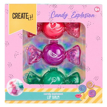Create It! Candy Lip Balm Toffee Box, 3 Stück.