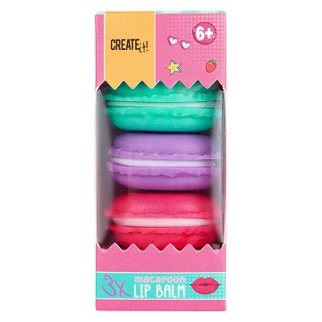Create It! Candy Lippenbalsem Macaron Box, 3st. 