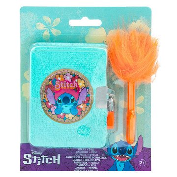 Stitch Plush Journal with Fluffy Pen
