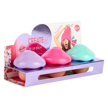 Create It! Beauty Lippenbalsem Paddenstoel, 3-delig