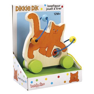 Dikkie Dik Wooden Pull-along Figure with Motor Skills Spiral