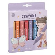 Little Dutch Wax Crayons Rosa - 8 pcs.