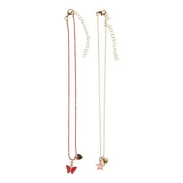 BFF Ketting Ster en Vlinder, 2st.