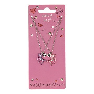 BFF Ketting Eenhoorn Roze/Paars, 2st.