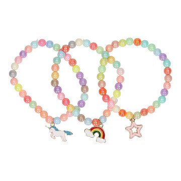 BFF Bracelet Beads Unicorn/Rainbow/Star, 3 pcs.