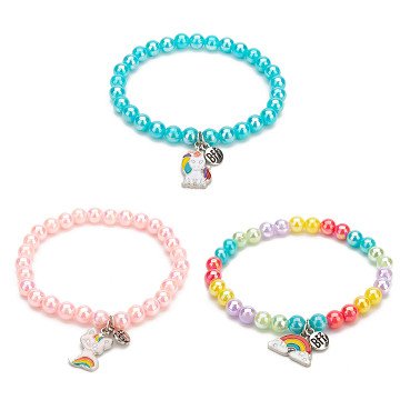 BFF Bracelet Beads with Charms, 3 pcs.