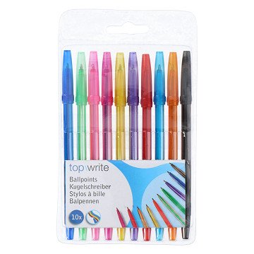 Kugelschreiber Regenbogenfarben, 10 Stk.