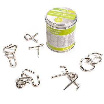 Metalen Breinpuzzels Level 1, 5st.